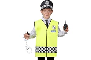 Matissa & Dad Children's Police Officer Role Play Costume and accessory Set Kids Boys Girls