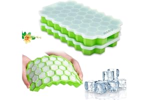 glaçon bacs à glaçon avec couvercles, paquet de 2 74 glaçons Gel de silice flexible et sans BPA, moules à glaçons pour boissons fraîches, whisky et cocktails