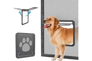 NAMSAN Haustierklappe Hundeklappe Katzenklapp für Fliegengitter mit Magnet Geschlossen