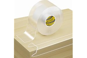‎MILEQEE MILEQEE Transparent Edge Protection, 50 mm x 3 m, Extra Strong, Transparent, Self-Adhesive Corner Protection and Edge Protection, Widening Nano Traceless Adhesive Tapes, for Fridges, Sinks, Glass