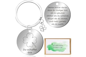 DATO DALLA NATURA Du Schaffst Das Glücksbringer Schlüsselanhänger, Mutmacher Glücksbringer Kinder Geschenk für Männer, Klein Glücksbringer Schulanfang Prüfung, Glücksbringer Operation Motivationsgeschenke für Frauen