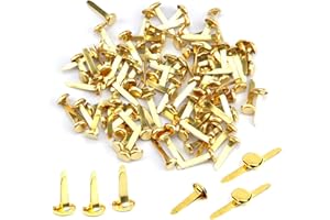 JDXun Fermacampioni Scrapbooking Fermacampioni Piccoli, 200 Pezzi Mini Scrapbooking Brads, Metallo Elementi di Fissaggio in Carta per Scrapbooking Carta DIY Decorativi, 8mm, Oro