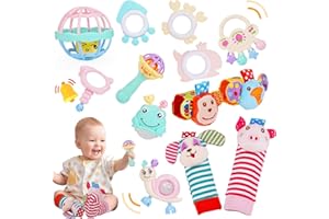 Tsokize Jouet Bebe 0 3 6 9 Mois, Hochet Bebe 0-6-9 Mois Jeux Eveil Bebe 0-6-9 Mois Jouet Dentition Bébé Cadeau 0-6-9 Mois Fille Garçon Jeux Bebe 0-6 Mois Jouet Nouveau Né Garçon Fille Montessori Jeux