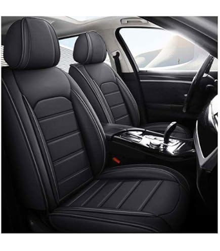 Housses Sièges Avant Voiture Grand Confort Universelles En Cuir Noir Rouge - Auto - Foto 13