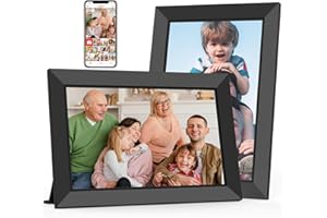 BIGASUO Frameo WiFi Digital Photo Frame 10.1 Inch - 1280x800 HD IPS Touch Screen Picture Frame Electronic, 32GB Memory, Auto Rotate, Wall Mountable, Picture Frame for Sharing Photos and Videos (2 PACK)