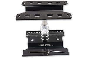 KUBOWAI Support de Réparation en Aluminium pour RC, Station de Réparation de Modèle, pour 1/8 1/10 1/12 Voiture Tout-Terrain Camion RC (Noir)