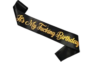 LP Lifestyle Black With Gold Glitter ‘It’s My F***ing Birthday’ Sash