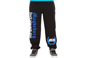 UGLYSHIRT89 Magdeburg Never Walk Alone Männer und Herren Jogginghose | Fussball Ultras Fan | M2