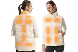 Armorget Ogrzewana kamizelka, 15 stref ogrzewania, trzystopniowa regulacja temperatury, ładowana przez USB, podgrzewana kamizelka puchowa, nadająca się do prania, kurtka grzewcza na kemping (z