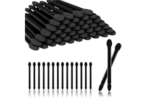 LIQWEI 50 Stück Schwarz Lidschatten Pinsel, 8.8cm Sponge Eyeshadow Brush, Doppelseitig Wiederverwendbarer Make-up-Werkzeuge