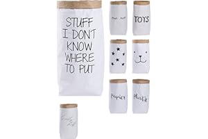 Lifestyle Lover Papiersack Paper Bag rund Kraftpapier Beutel Braun Weiß 'Stuff'
