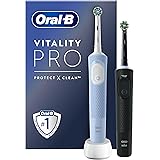 Oral-B Vitality Pro - 2 spazzolini elettrici per adulti, regalo di Natale per donne, lui, 2 testine per spazzolino da denti, 