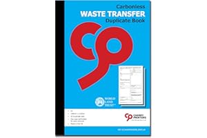 CHERRY PRINTERS Cherry Carbonless Duty of Care Waste Transfer Duplicate Book A5 | 50 Duplicate Sets for Business Waste Records | Perforated for Easy Removal | Environmentally Compliant | Made in The UK