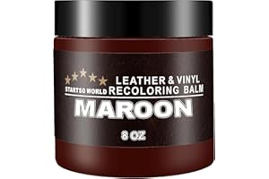 STARTSO WORLD Leather Recoloring Balm 200ml | Maroon Leather Repair Kit for Furniture, Leather Color Restorer for Couches | Leather Dye | Repair, Restore & Renew Old, Faded Leather