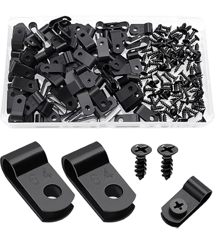 300 Pièces Clips De Fixation Câble – Serre-câbles En Nylon, 5 Tailles (noir) Pour Gestion Câbles électriques - 6