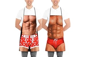 ASGENS Drôle Tablier Grill Barbecue Tablier pour Hommes,Tabliers de Barbecue de Chef de Cuisine Cadeau D'anniversaire de Noël pour Mari, Femme, Papa, Maman, Amis