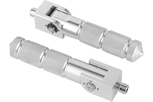 ‎HAPIVIDA Hapivida 2 Stück Motorrad Fußrasten, Universal Motorrad Fußstützen Fußrastenanlage 8 mm Schrauben, 90 Grad Klappbare Stützstange, Aluminium Pedale Passend für die Meisten Motorräder(Silber)