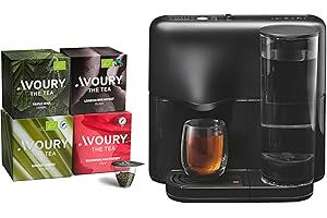 ‎AVOURY Avoury One Teemaschine – Premium Kapsel-Teebereiter mit innovativer Brühkammer, automatischer Temperaturregelung, für perfekten Teegenuss, modernes Design (Pure Black, im Bundle)