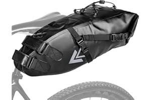 Jeebel Bolsa de Sillín Trasera para Bici, Bolsa Almacenamiento de Asiento Deportiva 10L Alforjas de ​Tija Impermeable Ligera para Ciclismo MTB Carretera