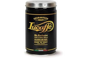‎LUCAFFÉ Lucaffe - Kaffeedose gemahlener Kaffee Mr. Exclusive 100% Arabica, 250 Gr | Kaffee aus für Espresso gemahlen | Mittlere Röstung | süß und weich Geschmack | intensives und umhüllendes Aroma