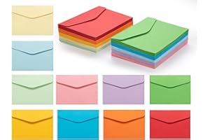 NUOSHEN Mini Colored Envelopes,100 Pcs Small Envelope Thanksgiving Coin Money Envelopes for Gift Cards, Tags, Birthday Wishes, Wedding (11.5 * 8.2CM)