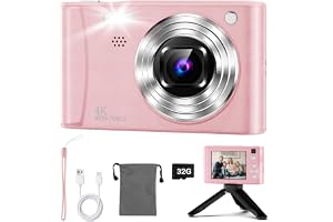 Digitalkamera für Kinder, 48MP 4K Kinderkamera, 1080P Video, 32GB TF-Karte | 48MP CMOS-Sen
