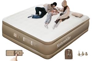 ‎NATUREHIKE Naturehike Luftmatratze 3 Personen Selbstaufblasend mit Akkupumpe - Aufblasbares Gästebett 200x180x45cm für Camping & Zuhause, Leicht, Bequem und Schnell aufblasbar