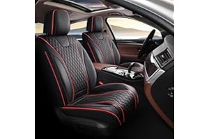 Doogo Housses de Siège de Voiture Avant Universelle, Coussins de siège de Voiture en Similicuir Respirant, imperméable Housse de Protection, s'adaptent à la Plupart des véhicules, berlines VUS, Gris