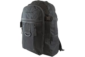 BORDERLINE Mens Boys Backpack Rucksack Sports Work Gym School Travel Hiking Man Bag Pockets (Black/Black)