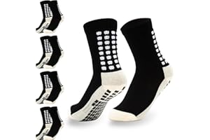 Bafiwu Kids Grip Socks Football,4 Pairs Football Socks for Kids,Anti-slip Athletic Gain the Edge Grip Socks,Breathable kids Sports Socks for Football Fit Size 3 to 7