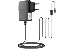 NAZAZ Chargeur Adaptateur d'Alimentation Universel 9V-850mA pour Pédales d'Effet Guitare - Câble de 2m avec Connecteur 5,5mm x 2,1mm, Pointe Négative, Compatible Multi-Marques