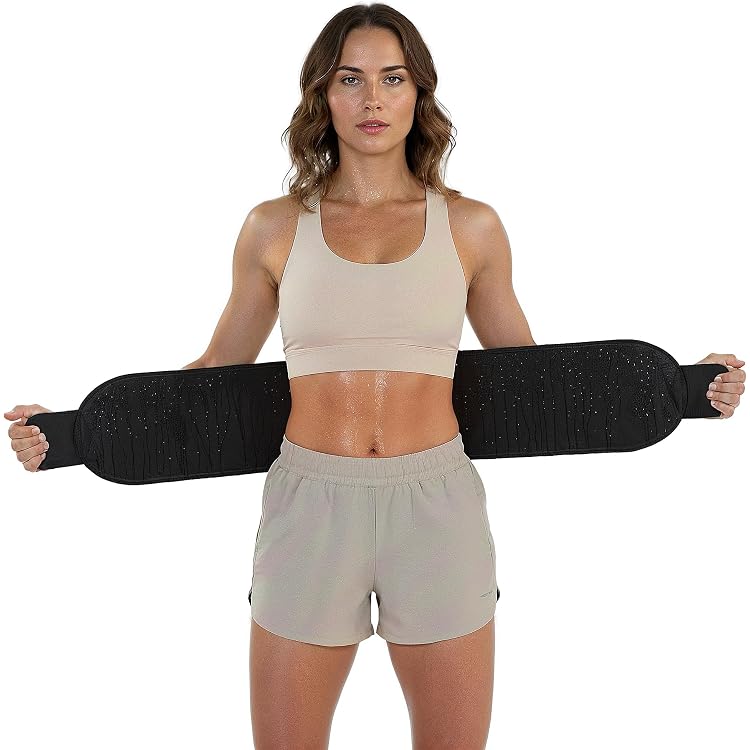 Ceinture De Sudation/waist Trainer Pour Femme - Effet Gainant, Pour Le Sport Ou Le Quotidien, Noire, Taille Unique Ajustable