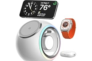 Anyzoo Wireless Charger für Magsafe Ladegerät,3 in 1 iPhone Ladestation Kompatibel mit Magsafe Ladestation iPhone 16/15/14/13/12 Serie,für Apple Watch 10/9/8/7/6/5/4/3/2/SE und AirPods 3/2/Pro