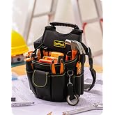 Electrician Bag, 20 Pockets Canvas Tool Bag Belt with Adjustable Belt Heavy Duty Electricians Tool Waist Work Bag