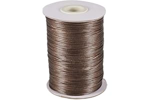 FASHEWELRY Bobina di filo di poliestere cerato, 1 mm, 200 metri/rotolo, per gioielli fai da te, collane, bracciali, artigianato e caffè