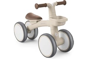 KIKKA BOO KikkaBoo Bicicleta Sin Pedales ZIPI, Correpasillos Bebé 1 Año, Bicicleta Equilibrio, Bici Bebé con Canasta, Ajustable, Juguete para Niños, Regalo Bebé, Beige