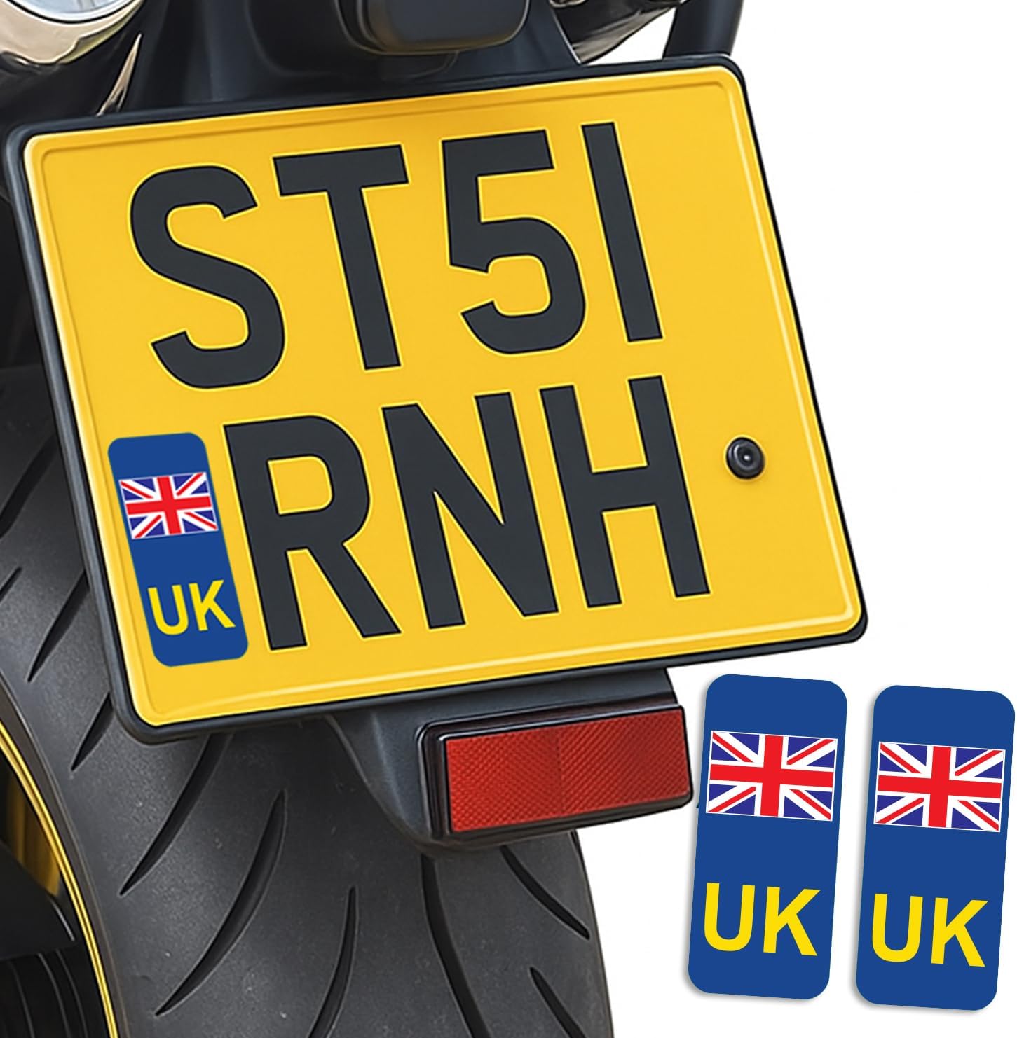 SAFESIGN (2 Pack) UK Motorbike Stickers for Europe GB for Bike UK car Sticker Number Plate Stickers - Vinyl Self-Adhesive - Union Jack Replaces EU Flag Brexit - Water Proof EN ISO 7010:2012