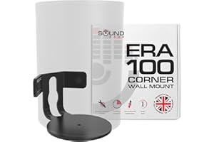 Sound bass ERA100 Corner Wall Mount Bracket - Low Profile, Black, Single (1pc), Complete with All Mounting Hardware Compatible with Sonos ERA 100 Speaker