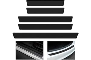 BEIBXHQQ 4 Strips Car Door Sill Guard Protectors with 1 Strip Trunk Bumper Strip, Door Sill Anti-Scratch Protector, Car Trunk Film