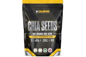 Organic Chia Seeds, Premium Raw Black Chia Seed Non-GMO, Vegan, Keto, Paleo | Source of Protein and Fibre Chia Seeds High in Omega-3 by XCelerate Nutrition (1Kg)
