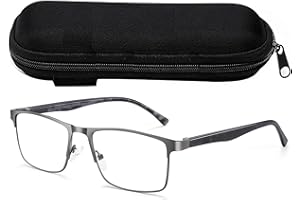 VVDQELLA Lunettes de lecture pour hommes, blocage de la lumière bleue, lunettes de mode grises, lunettes d'ordinateur 1.25x.