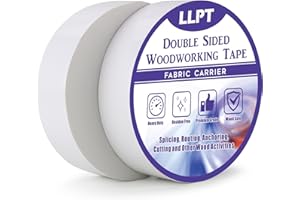 LLPT Dwustronna taśma klejąca do obróbki drewna 38 mm x 27 m x 0,3 mm każdy zestaw 2 naklejek dwustronnych stolarzy usuwalne bez pozostałości do modelu drewnianego (WT1590W2)
