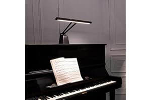 AETEE Luci a LED professionali per pianoforte verticale - Lampade per pianoforte con luce ambientale, funzione memoria, cura degli occhi, 5 livelli di temperatura di colore, 5 livelli di oscuramento