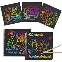 Kit 24 Cartes à Gratter + 2 Stylos - Dessin Magique Arc-en-ciel Pour Enfants Et Adultes - Activité Manuelle - 13