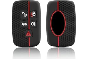 Misuyue Silicone Range Rover Key Cover for Land Range Rover LR4 Sport Freelander Evoque Velar Vogue Jaguar XF XJ XJL XEL XFL F-pace Discovery, 5 Button Range Rover Evoque Key Fob Cover (1PC)