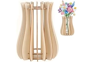 RXKFIGX Vase pour Lego Fleurs Support en Bois pour Bouquet de Fleurs Lego kit de Construction de vases en Bois pour Bouquet de Legos,Tournesol,Tulipes, Narcisses,Lotus（Petit）