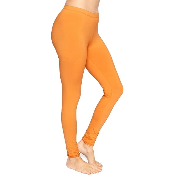 Pantalone Legging Donna In Viscosa Elasticizzata - Tinta Unita, Vita Alta, Lunghezza Intera - Foto 5
