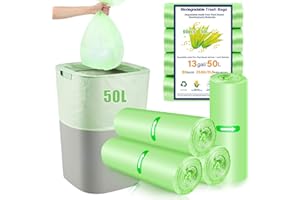 RAYITO 60 x 50 Litre Bin Lines, 13Gallon/50L large Garbage Bags Big Food Waste Bags for Kitchen Office Bathroom