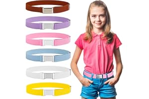 OrdiHar 6 stycken elastiskt bä för barn, stretch barnbä med kvadratiskt spänne, justerbart för 3–15 år pojkar flickor