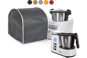 HOMELAY Housse de protection de qualité supérieure compatible avec Monsieur Cuisine Connect et Plus Fabrication artisanale. Matériau similicuir anti-taches, antibactérien. Couverture en anthracite